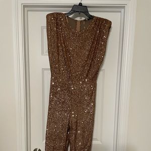 Brown Sequin jumpsuit